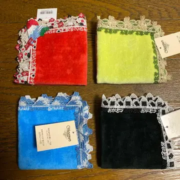 [ 미사용 새상품 ] 긴자와 레이스점 화 레이스 손수건 4장 세트