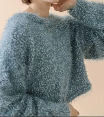 mystic 스노우 샤기 니트 가디건