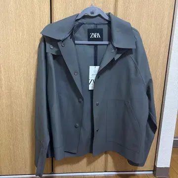 ZARA 후드 부착 그레이 자켓 M