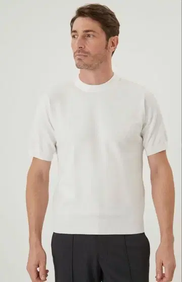 AOURE 화이트 썸머 니트 T셔츠