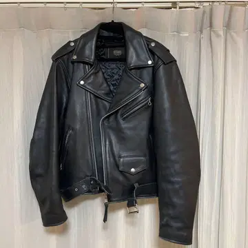 블랙 더블 라이더 자켓