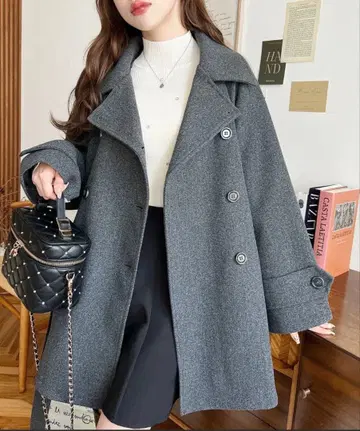 [ 새상품 ] 그레이 코트 미들 기장 코트