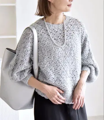 택 포함 SHIPS quaranciel 스팽글 크루넥 돌먼 니트