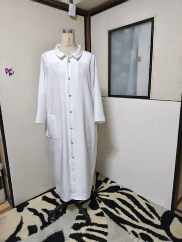 기모노 리메이크 화이트 롱 코트