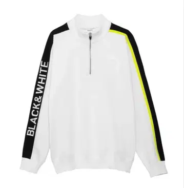 미사용 새상품 블랙&화이트 하프 지퍼 워셔블 니트 사이즈 LL