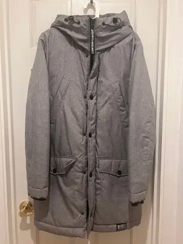 H&M 그레이 퀼팅 자켓 후드 부착