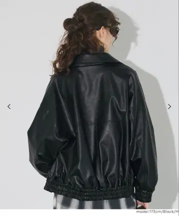 coca 인조 가죽 오버 사이즈 자켓 블랙 M