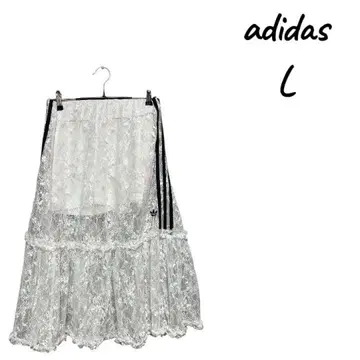 [ 새상품 ] adidas 레이스 프릴 롱 스커트 L 정가 12,000엔
