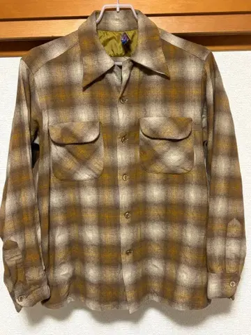 Pendleton 울 체크 무늬 셔츠 M 70s