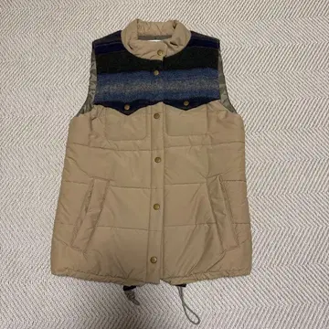 베이지 네이비 다운 베스트 M