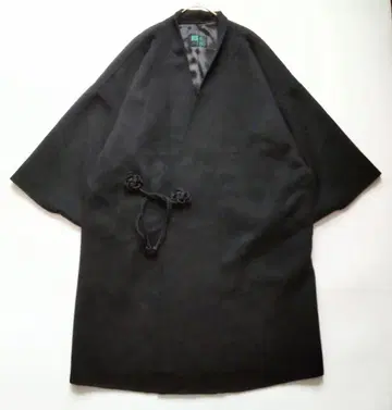 미사용급 일본 의류 코트 기모노 캐시미어 100% 블랙 M 롱 유화리