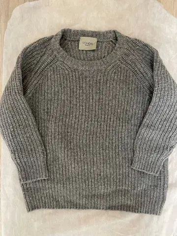 폰델*복슬복슬 기모감 캐시미어 100% 크루넥 리브 니트*드로어