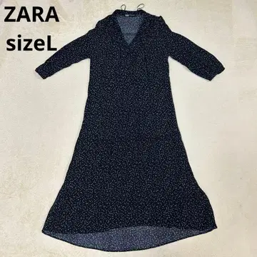 ZARA 도트 무늬 7부 소매 원피스 L 사이즈