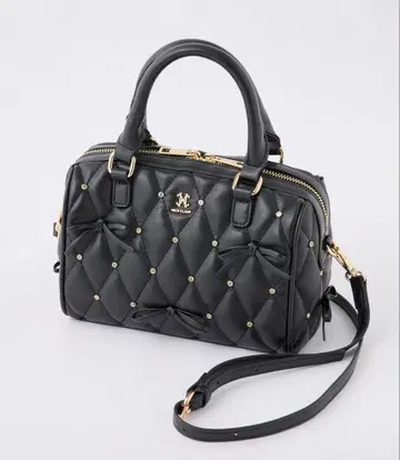 리본 비쥬 퀼팅 보스턴 백