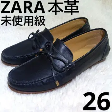 미사용급 ZARA 드라이빙 슈즈 로퍼 천연 가죽 26 블랙
