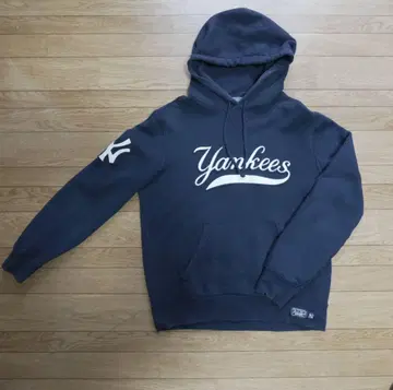 Polo RL Yankees 로고 자수 후드티 네이비