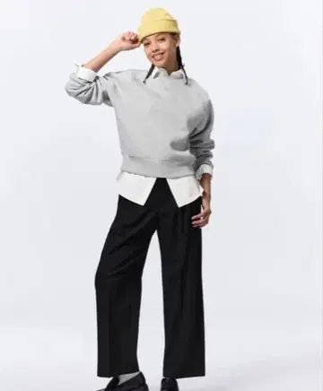 GU 턱 와이드 팬츠 블랙