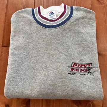 80s USA 기업 로고 저지 빈티지 맨투맨 그레이 XL