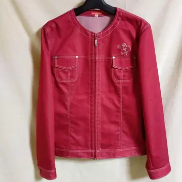 새상품 라이카 GREENCLUBS 빨간색 여성용 노카라 자켓