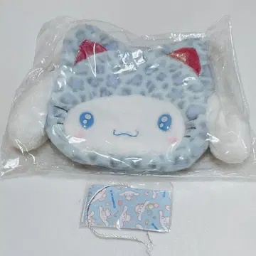 산리오 갸루 고양이 시나몬 레오파드 무늬 파우치 백참 마스코트