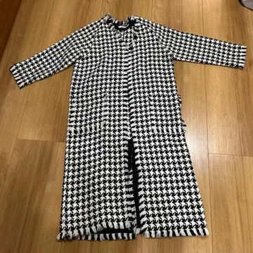 스콧 클럽 롱 코트 하운드투스 체크 패턴