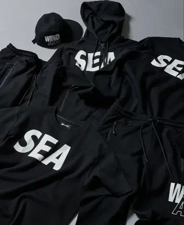새상품 WINDANDSEA 윈드앤씨 빅 로고 T셔츠 블랙 기무라 타쿠야