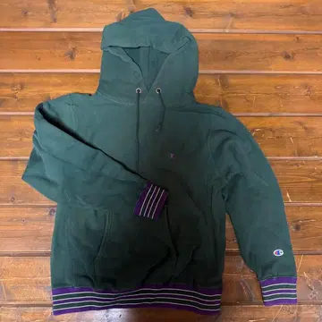 Champion 다크 그린 후드 부착 후드티 M