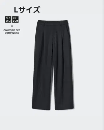 UNIQLO 브러쉬드 저지 턱 와이드 팬츠 다크 그레이