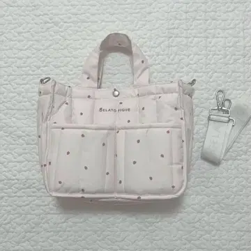 젤라또피케 스트로베리 퀼팅 백 M 핑크