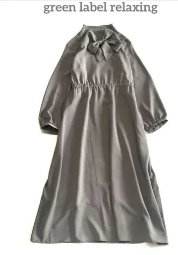 그린 레이블 릴랙싱 원피스 리본 포함 긴팔