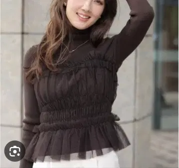 Apuweiser-riche 튤 프릴 콤비 니트