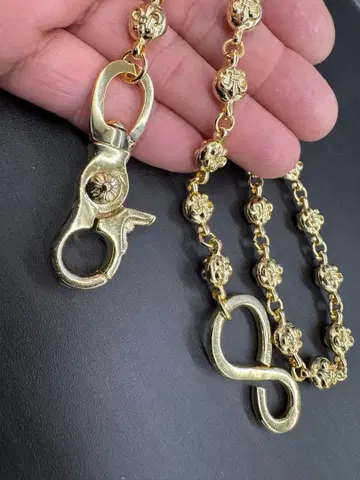 골드 크로스볼 지갑 체인 원클립