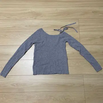 nugu 언밸런스 리본 니트 T셔츠