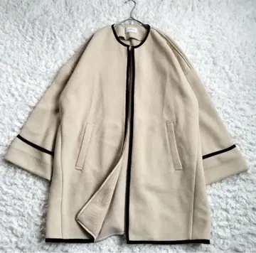 SHIPS any 베이지 노카라 롱 코트