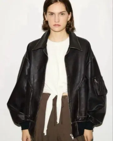 SLY 가죽 블루종