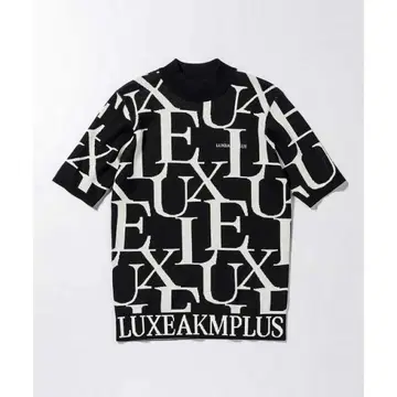 LUXEAKMPLUS(럭스에이케이엠플러스) 골프 반팔 모크넥 니트