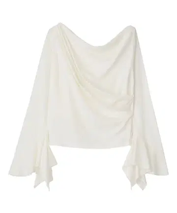 Aimeine 드레이프 넥 커프스 슬리브 상의