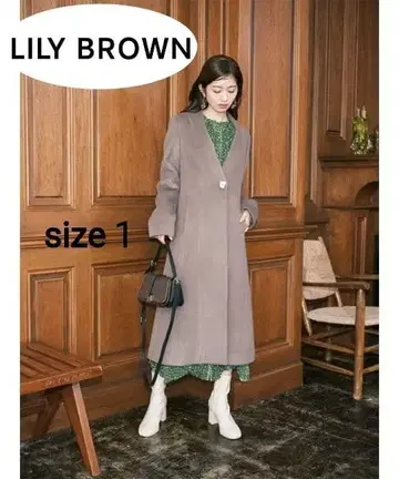 (새상품급) LILY BROWN 노카라 울 체스터 코트