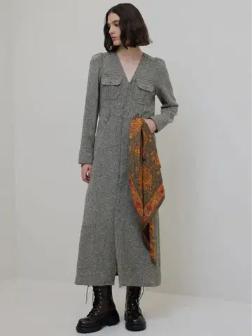 Ameri ADORABLE BACK RIBBON TWEED DRESS