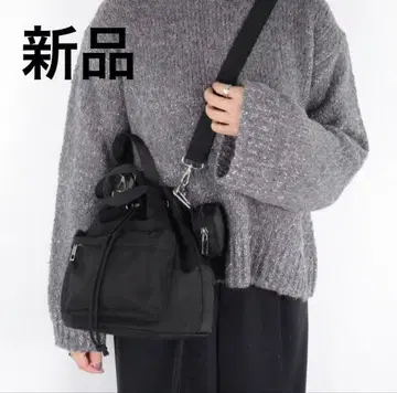 새상품 2way 복조리백 숄더백 파우치 포함 나일론 블랙