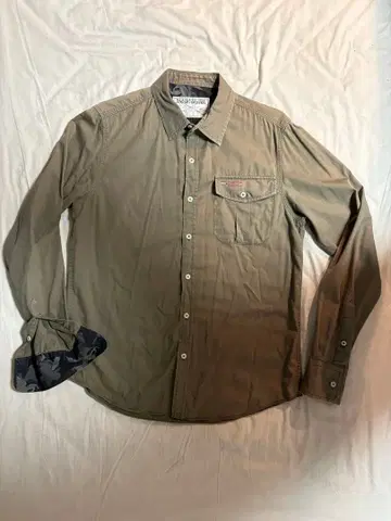 NAPAPIJRI 카키 긴팔 와이셔츠 나파피리