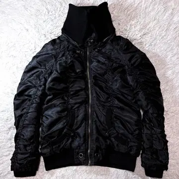 y2k 헤이세이 갸루 패딩 자켓 올 블랙