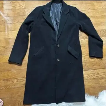 블랙 체스터 코트 싱글 버튼