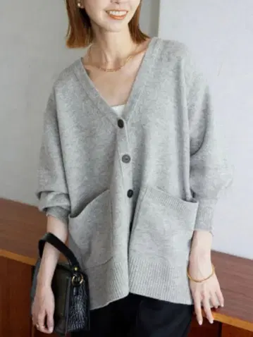 슬로브 이에나 SUPER GEELONG 가디건 라이트 그레이