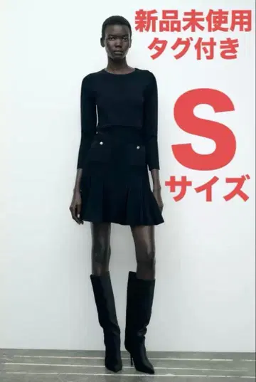 [ 미사용 새상품 택 포함 ] ZARA 숏 플리츠 니트 원피스