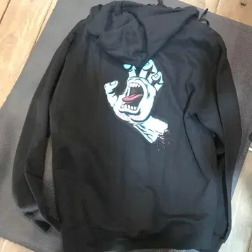 산타크루즈 블랙 집업 후드티 M