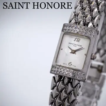 434 가동 생토노레 시계 여성용 실버 스톤 스퀘어