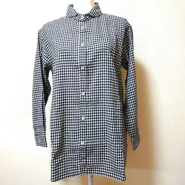 깅엄 체크 롱 셔츠 M 사이즈