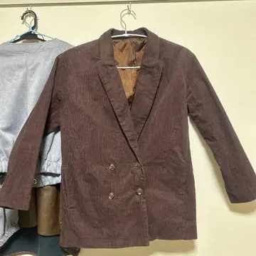 브라운 코듀로이 더블 브레스트 테일러드 자켓