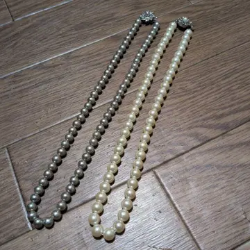 펄 목걸이 그레이 화이트 2개 세트 배송비 포함